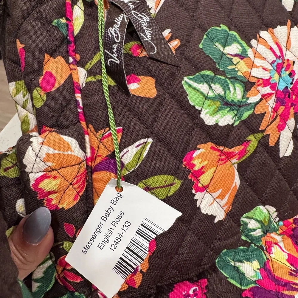 NWT Vera Bradley Messenger Baby Bag in English Rose Floral